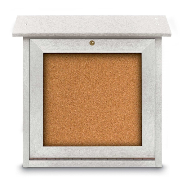 Outdoor Enclosed Combo Board, 48"x36", Black Frame/Grey & Pearl